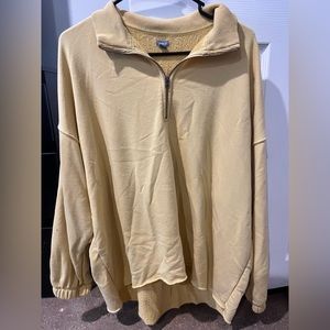Women’s Aerie Large Yellow 1/4 Zip Pullover Sweater - oversized